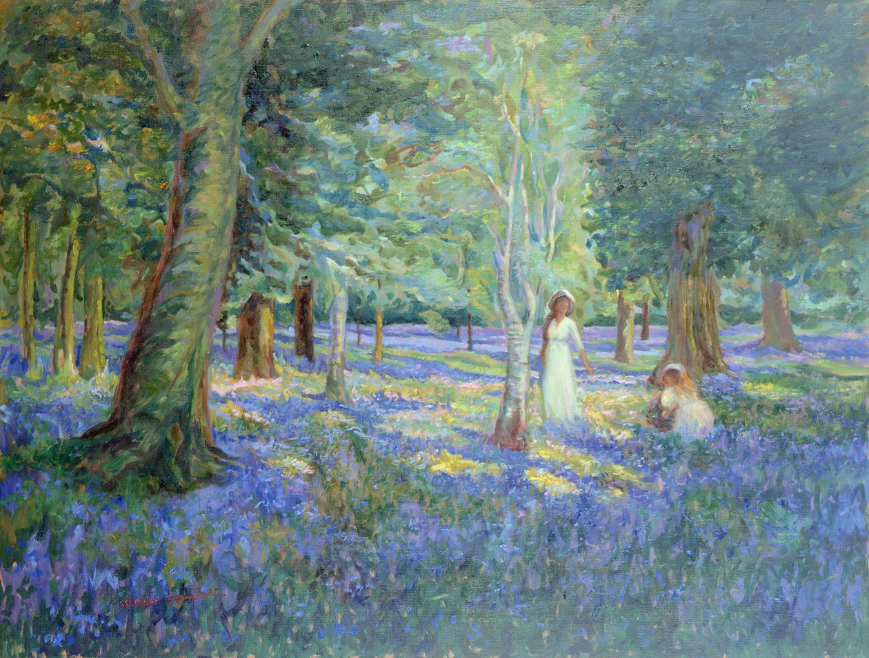 Bluebell Wood, 1908 od Robert Tyndall