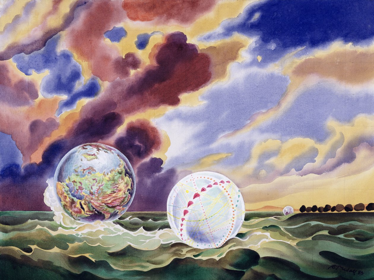 Dream Worlds, 1983 (liquitex na plátně) od Robert Tyndall