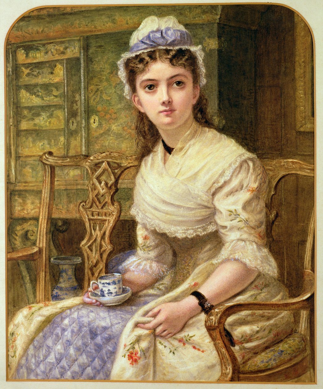 Žena s čajem, 1895 od Robert W. Little