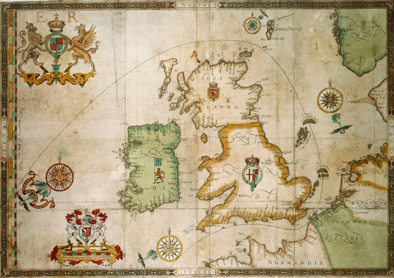 Trasa Armady kolem Británie a Irska od Robert (after) Adams
