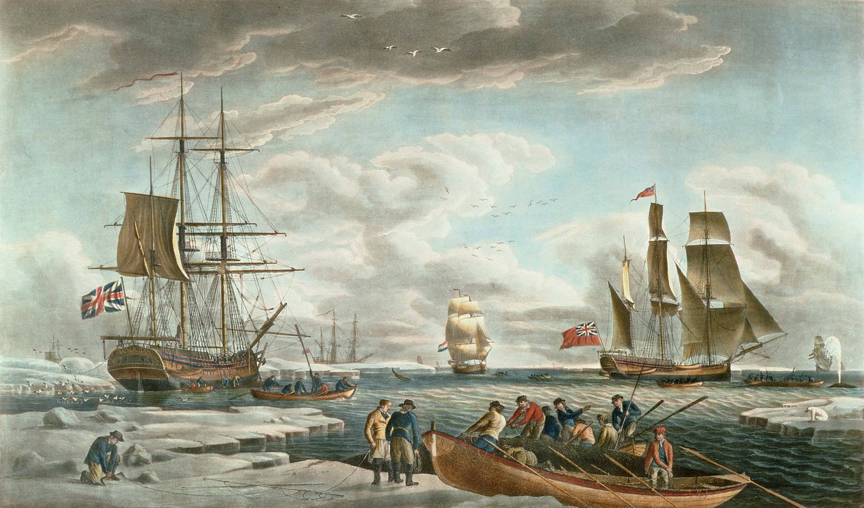 The Greenland Whale Fishery, vydáno nakladatelstvím John  Josiah Boydell od Robert (after) Dodd