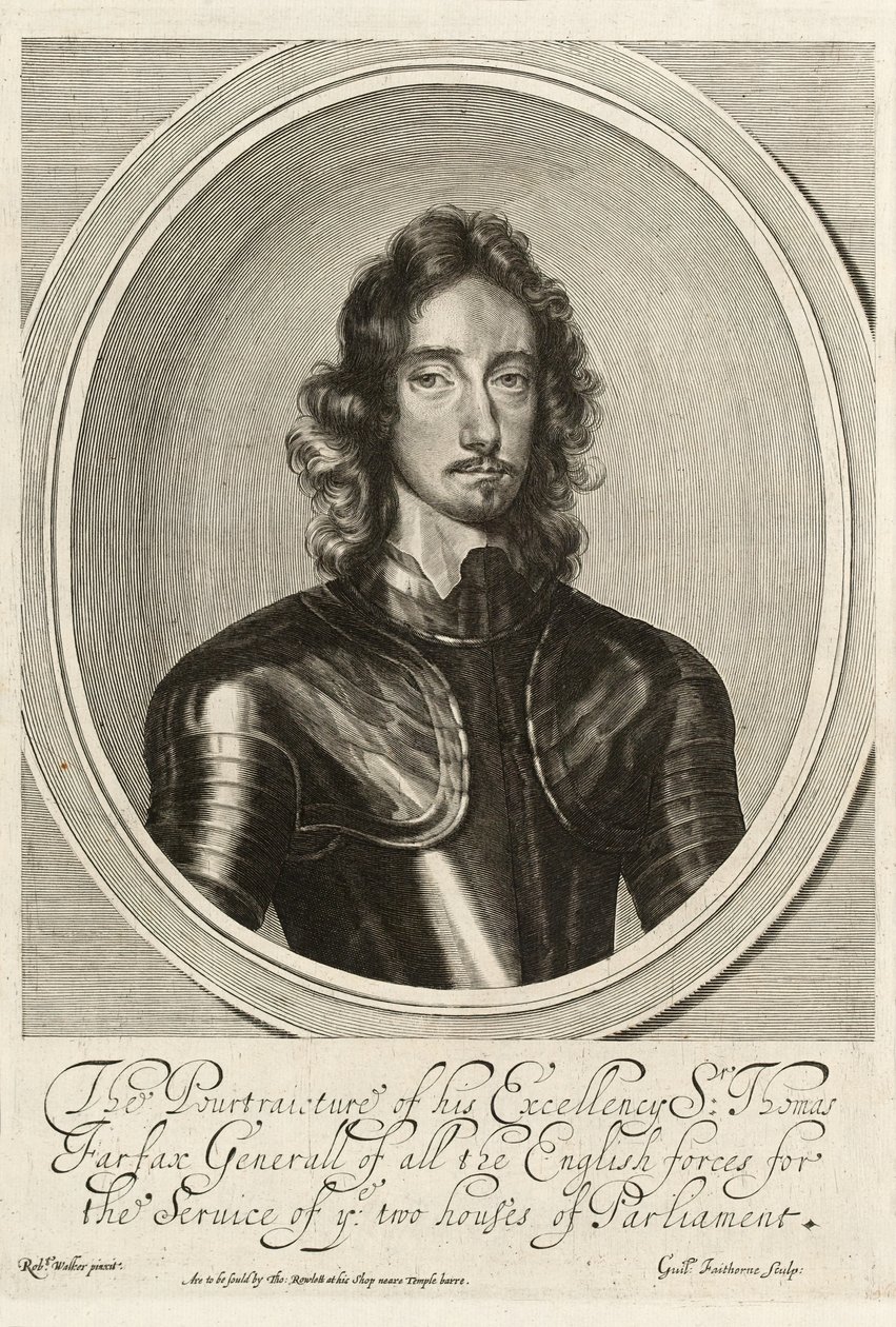 Sir Thomas Fairfax, c.1645 (rytina) od Robert (after) Walker