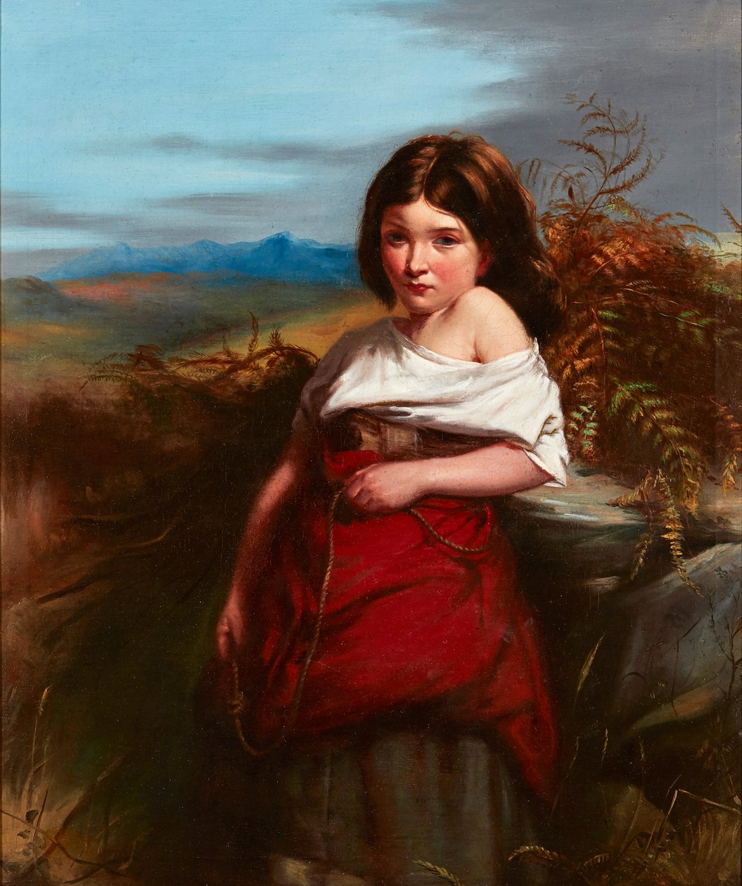 A Fern Gatherer (olej na plátně) od Robert (follower of) Herdman