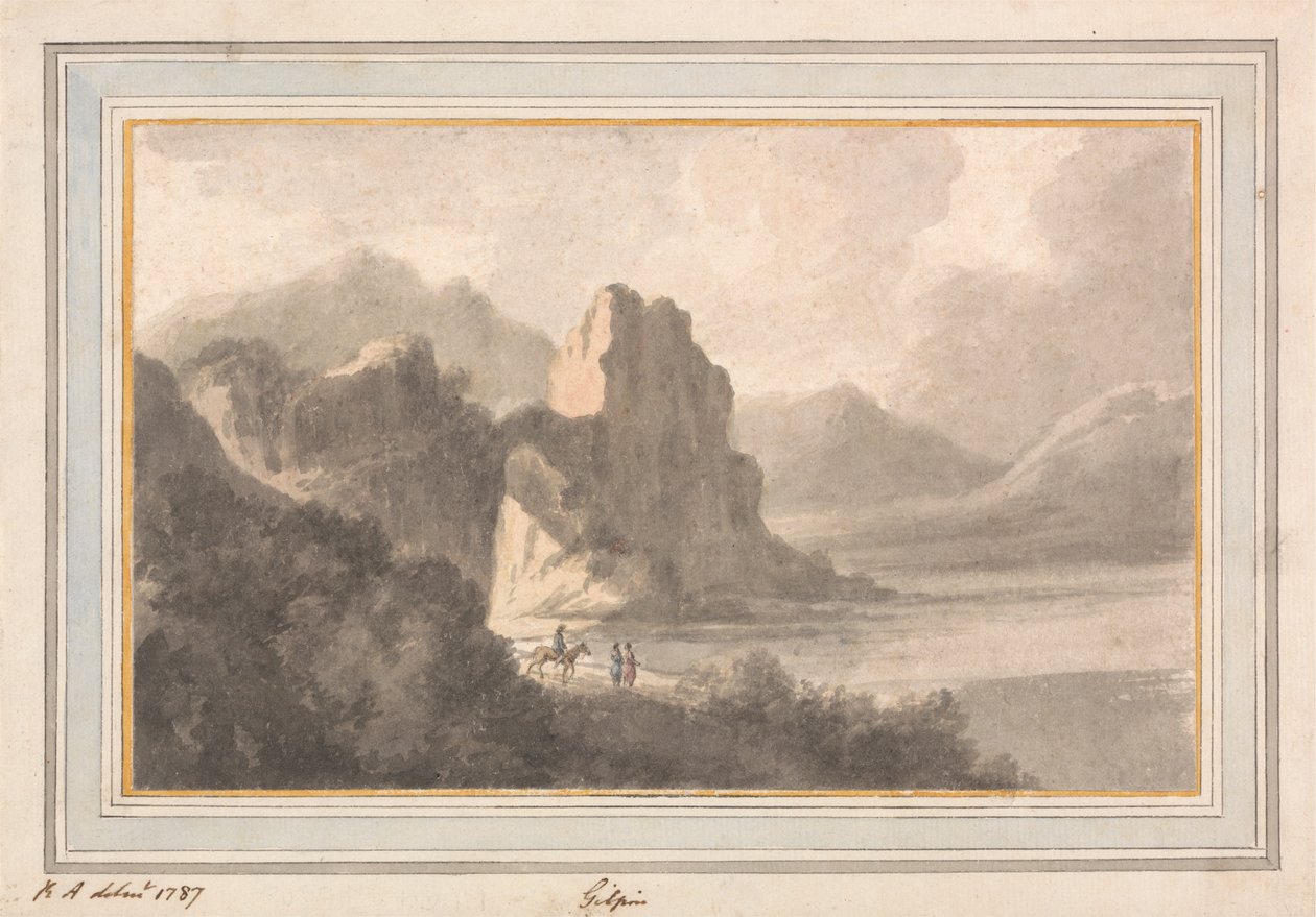 Postavy ve skalnaté romantické krajině od Robert Adam