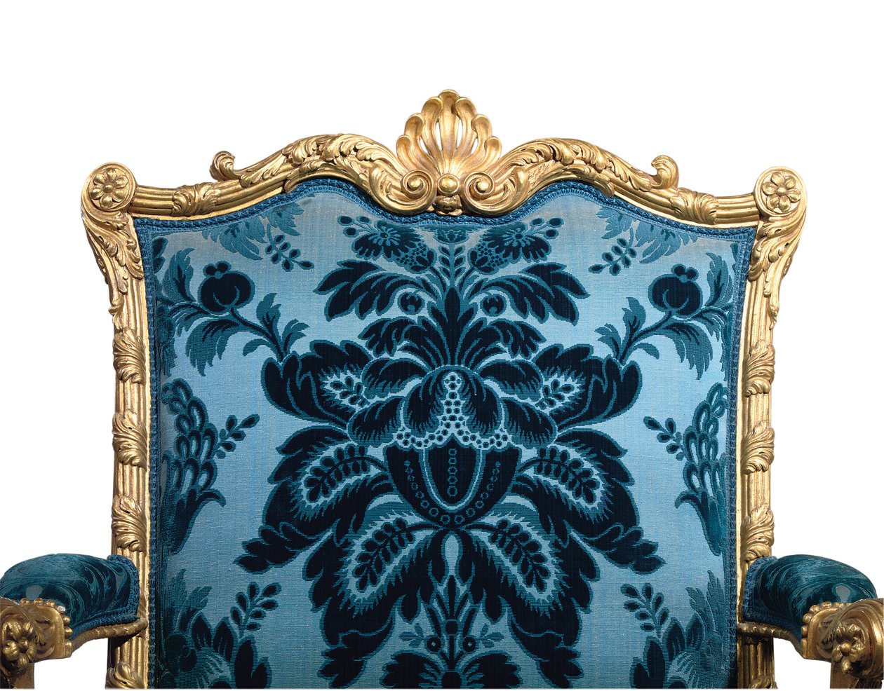 Jedno z páru zlacených křesel George III od Robert Adam