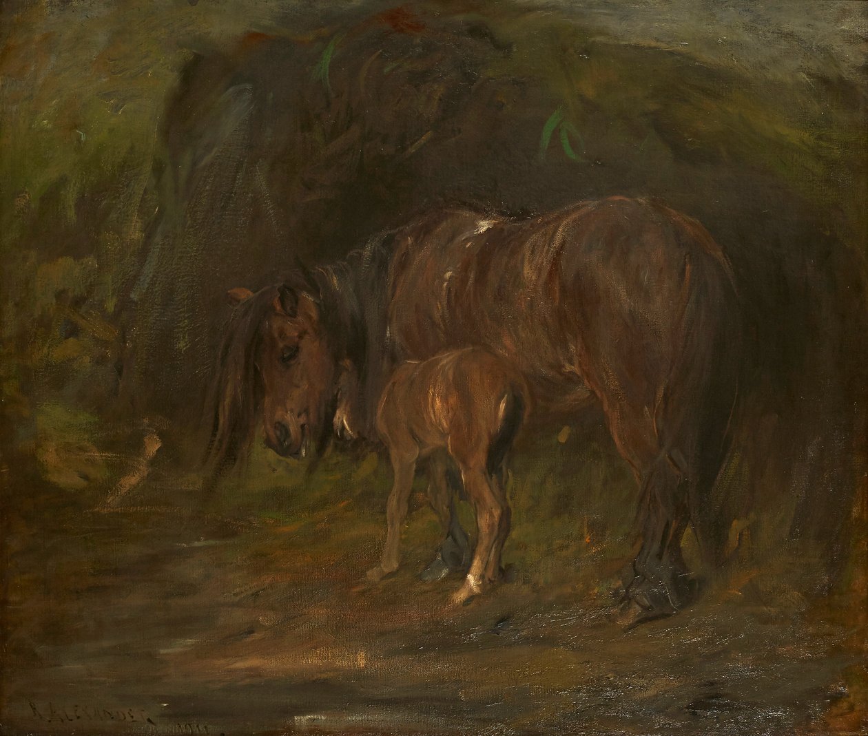 Mare And Foal (olej na plátně) od Robert Alexander