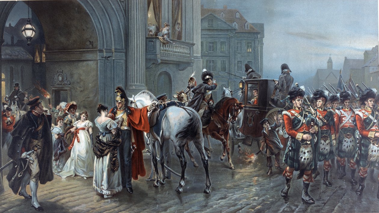 Povolán do Waterloo, Brusel, 1815, kolem roku 1898 od Robert Alexander Hillingford