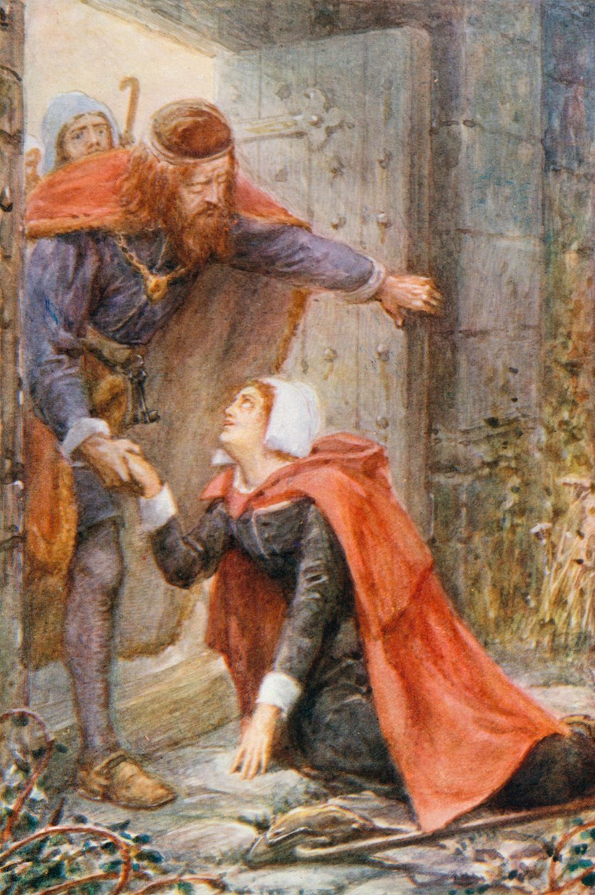 Mercy at the Wicket-gate (barevná litografie) od Robert Ambrose (after) Dudley