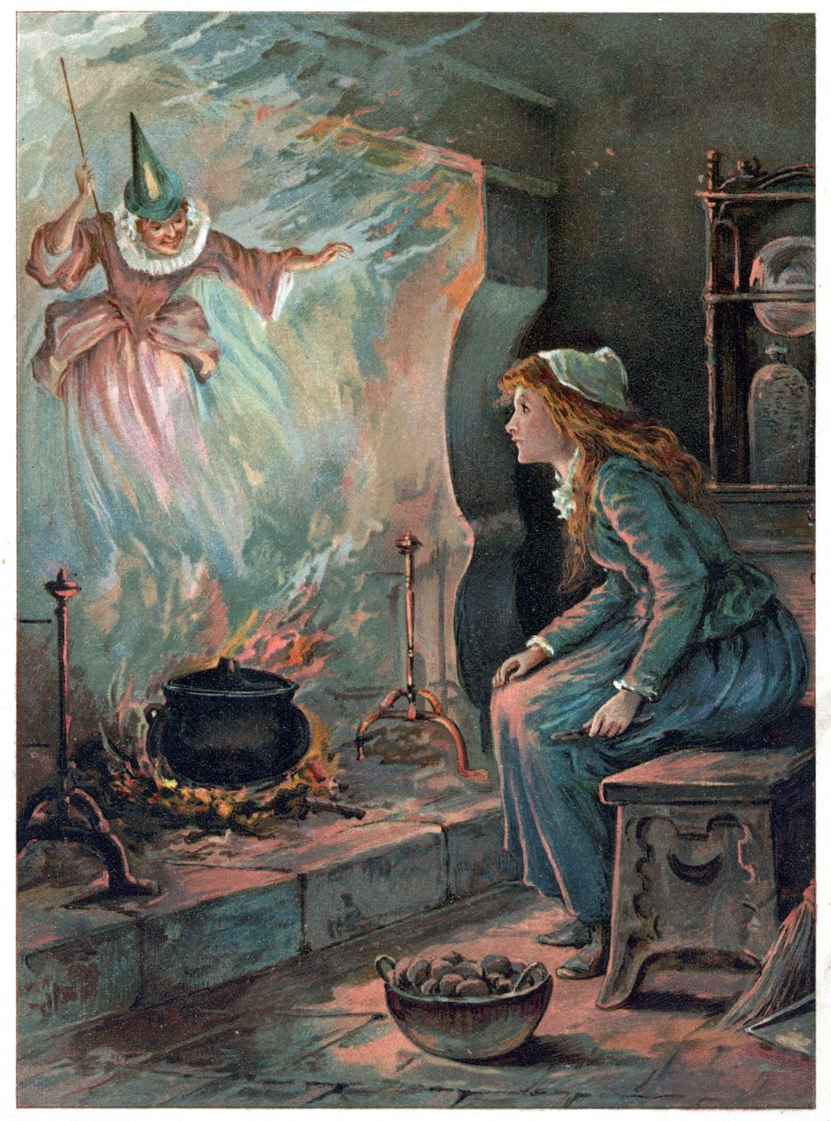 Popelka a víla kmotra, ilustrace z 