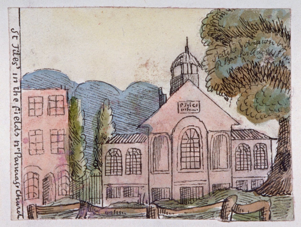 Kostel svatého Jiljí v polích, St Pancras, Londýn, 1814. od Robert Banks