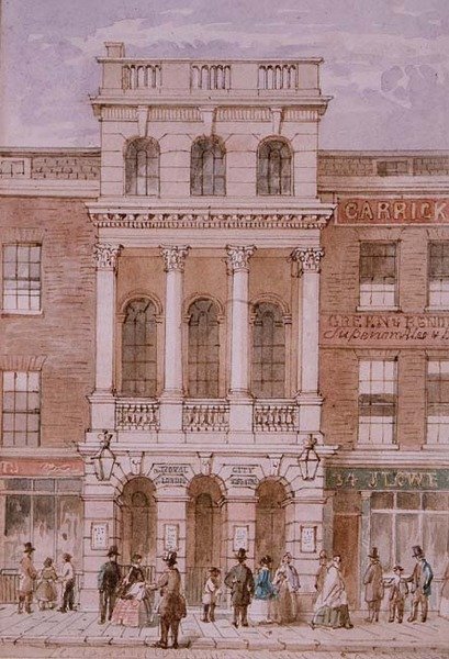 Divadlo City of London, Bishopsgate od Robert Blemell (attr. to) Schnebbelie