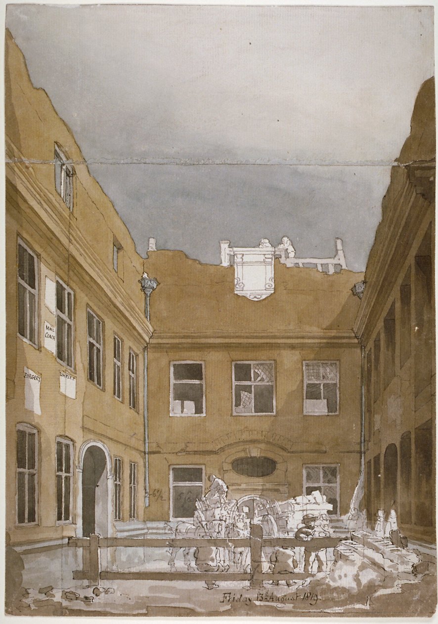Blackwell Hall, City of London, 1819 od Robert Blemmell Schnebbelie