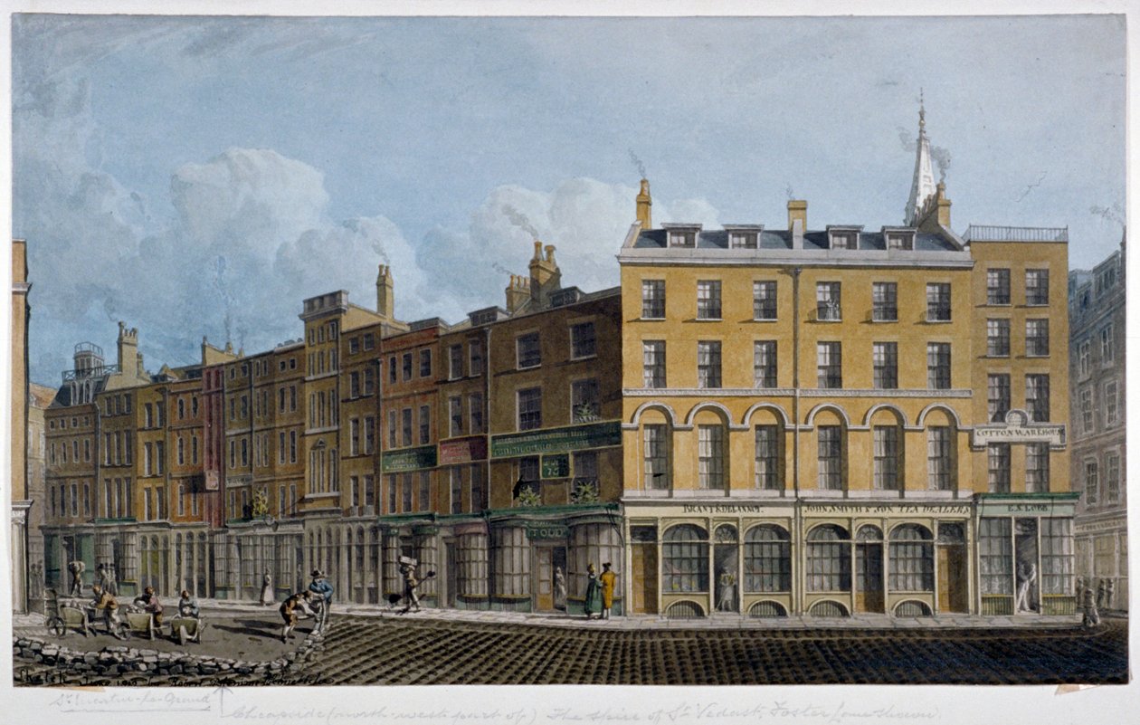 Cheapside, City of London, 1818 od Robert Blemmell Schnebbelie