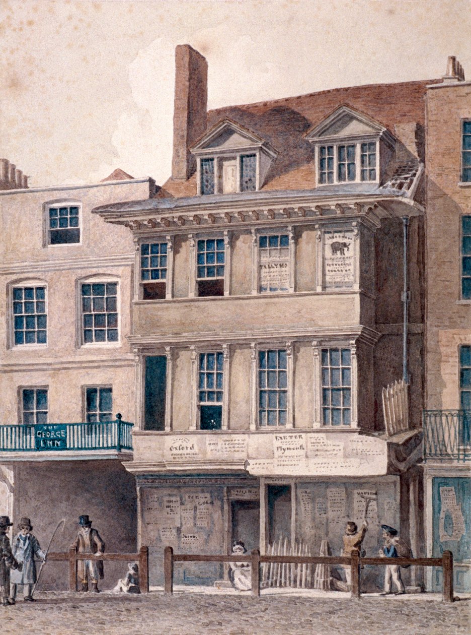 George Inn, West Smithfield, Londýn, c1830 od Robert Blemmell Schnebbelie