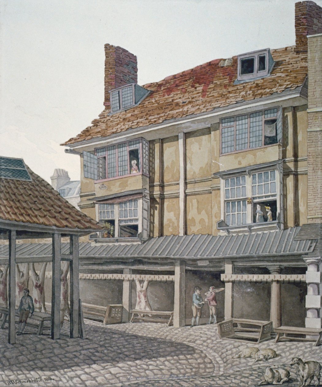 Leadenhall Market, City of London, 1814. od Robert Blemmell Schnebbelie