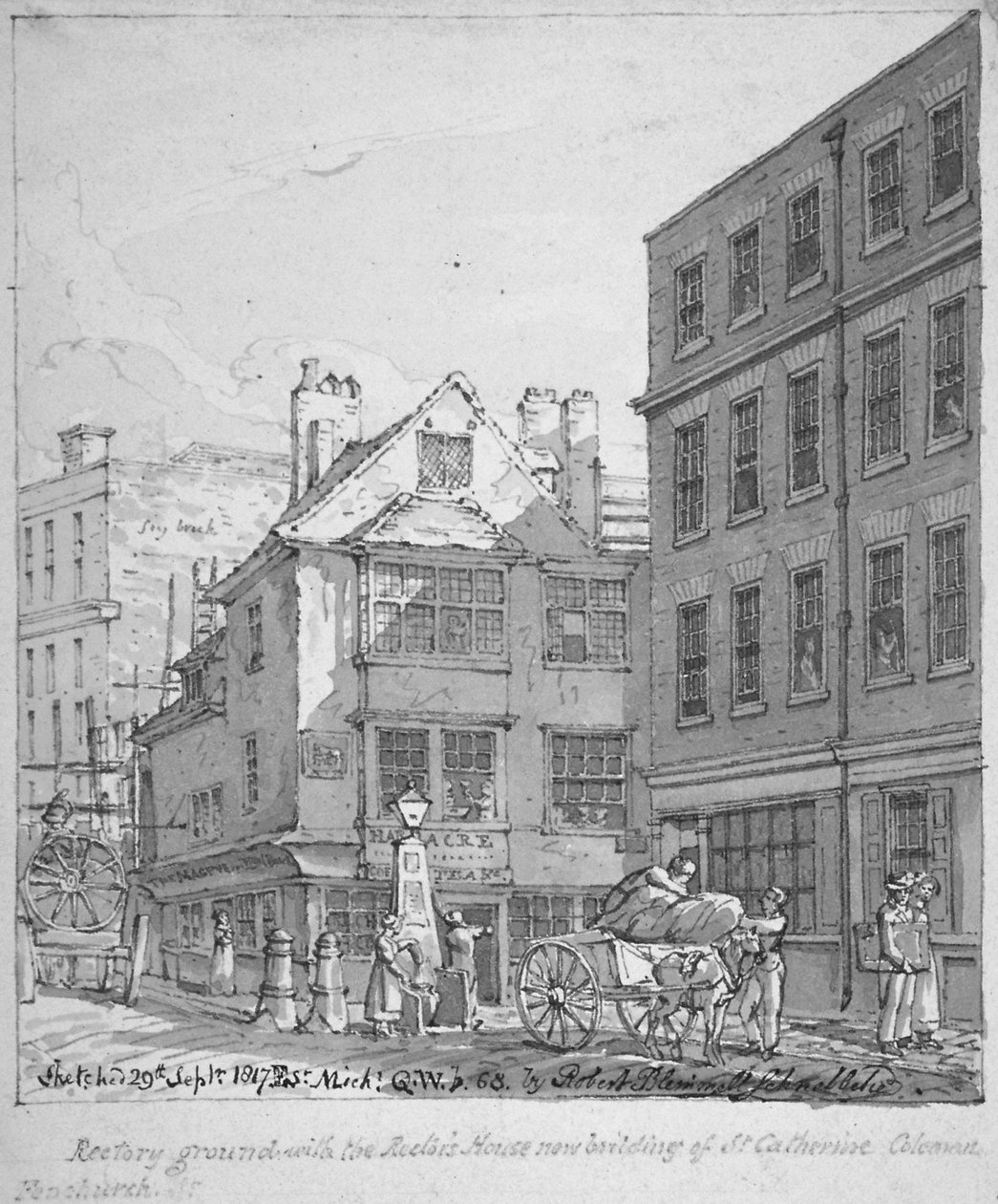 St Katherine Coleman Rectory, Fenchurch Street, City of London, 1817 od Robert Blemmell Schnebbelie