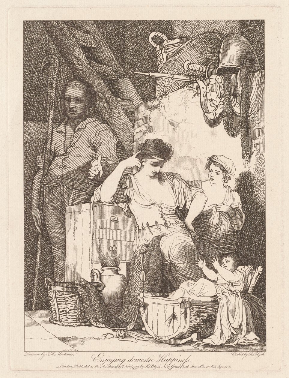 Užívat si domácího štěstí od Robert Blyth, after John Hamilton Mortimer