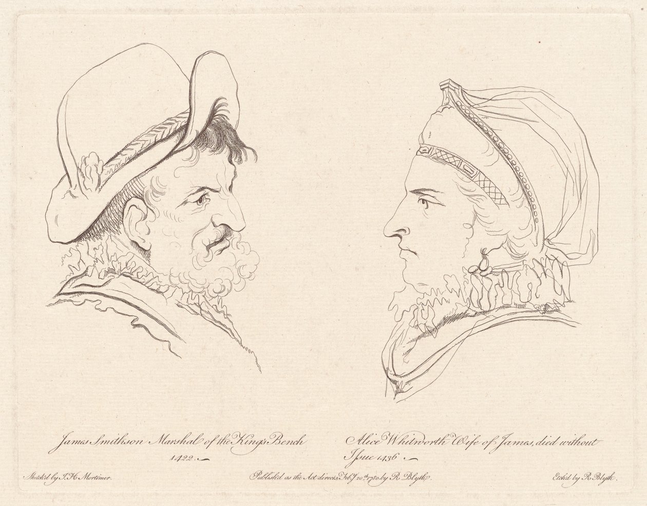 James Smithson a Alice Whitworth od Robert Blyth, after John Hamilton Mortimer