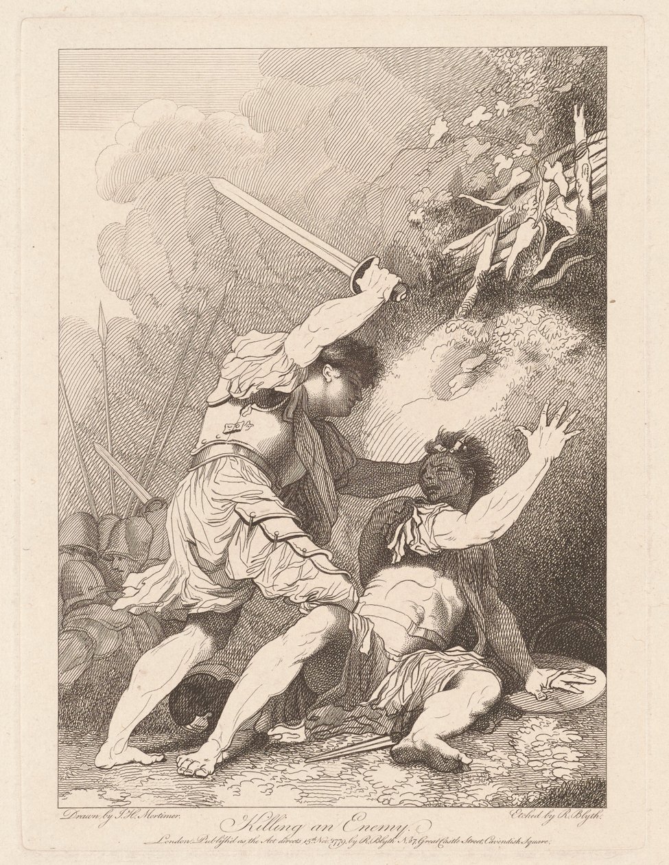 Zabití nepřítele od Robert Blyth, after John Hamilton Mortimer