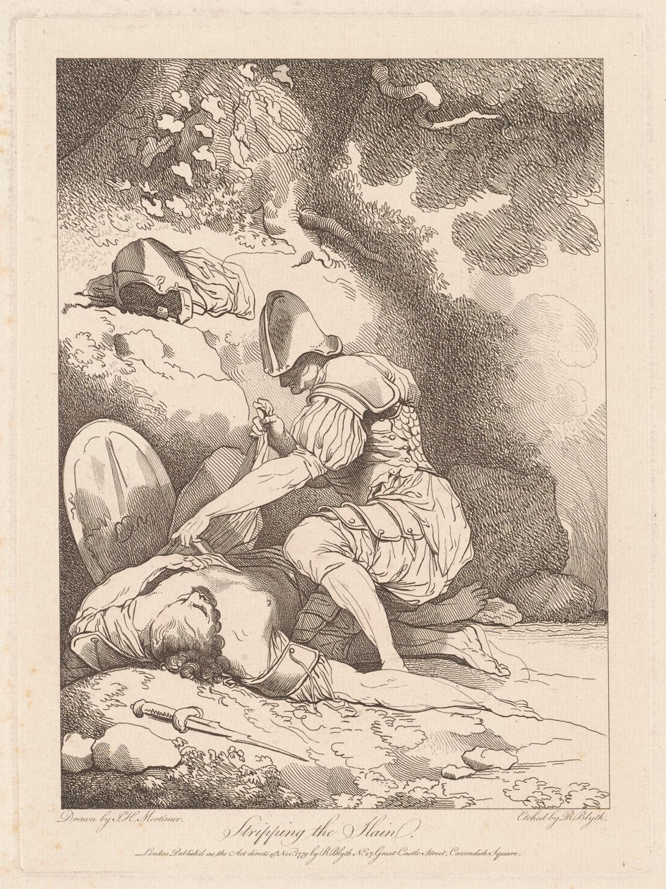 Svlečení zabitého od Robert Blyth, after John Hamilton Mortimer