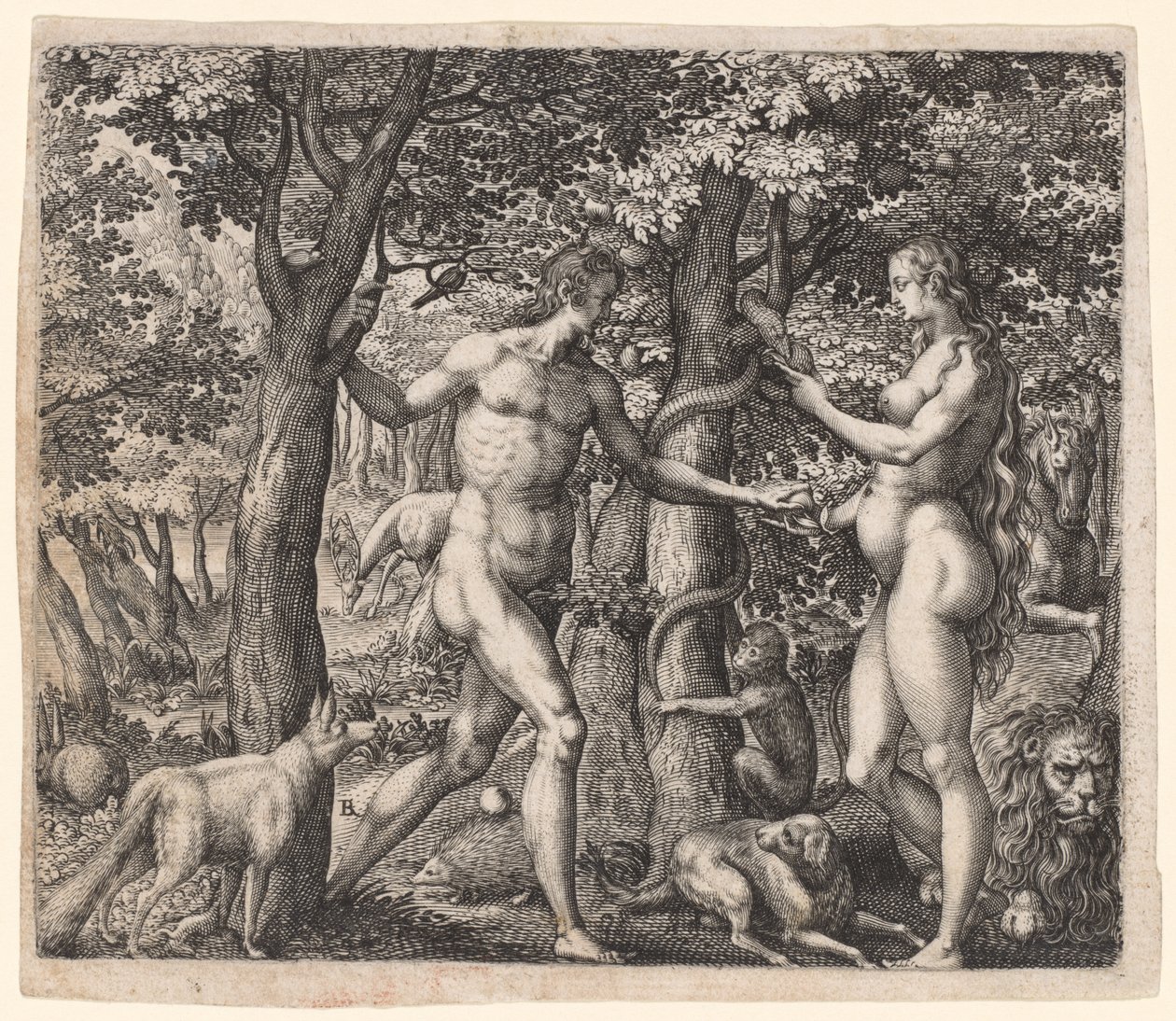 Adam a Eva, konec 1500. od Robert Boissard