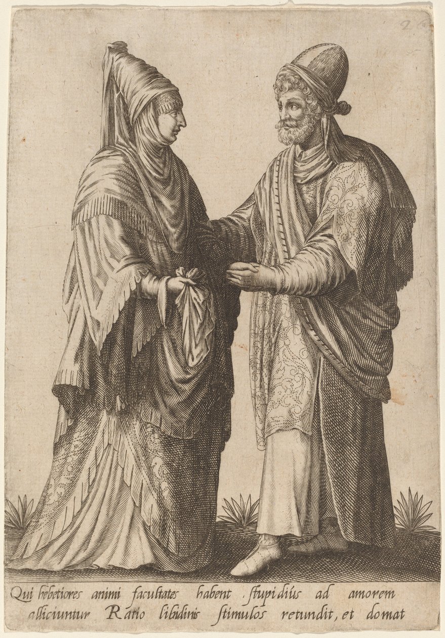 Ti, kteří otupují duševní schopnosti... od Robert Boissard after Jean Jacques Boissard