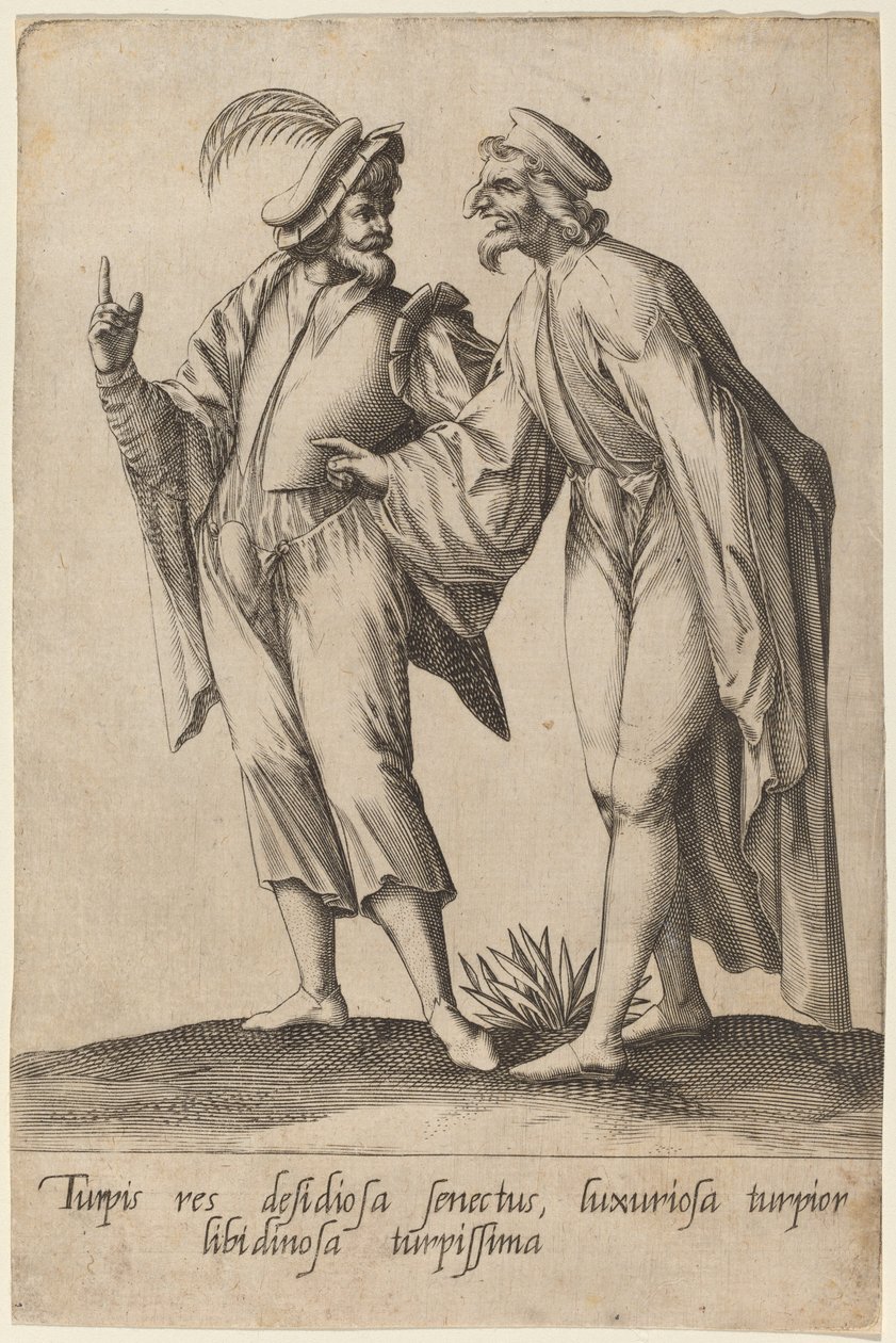 Stáří je ošklivá věc... od Robert Boissard after Jean Jacques Boissard
