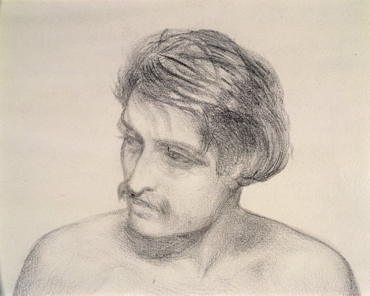 Studie mužské hlavy (tužka na papíře) od Robert Braithwaite Martineau