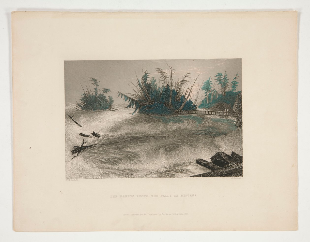 The Rapids Above the Falls of Niagara, ilustrace pro Nathaniela Parkera Willise od Robert Brandard