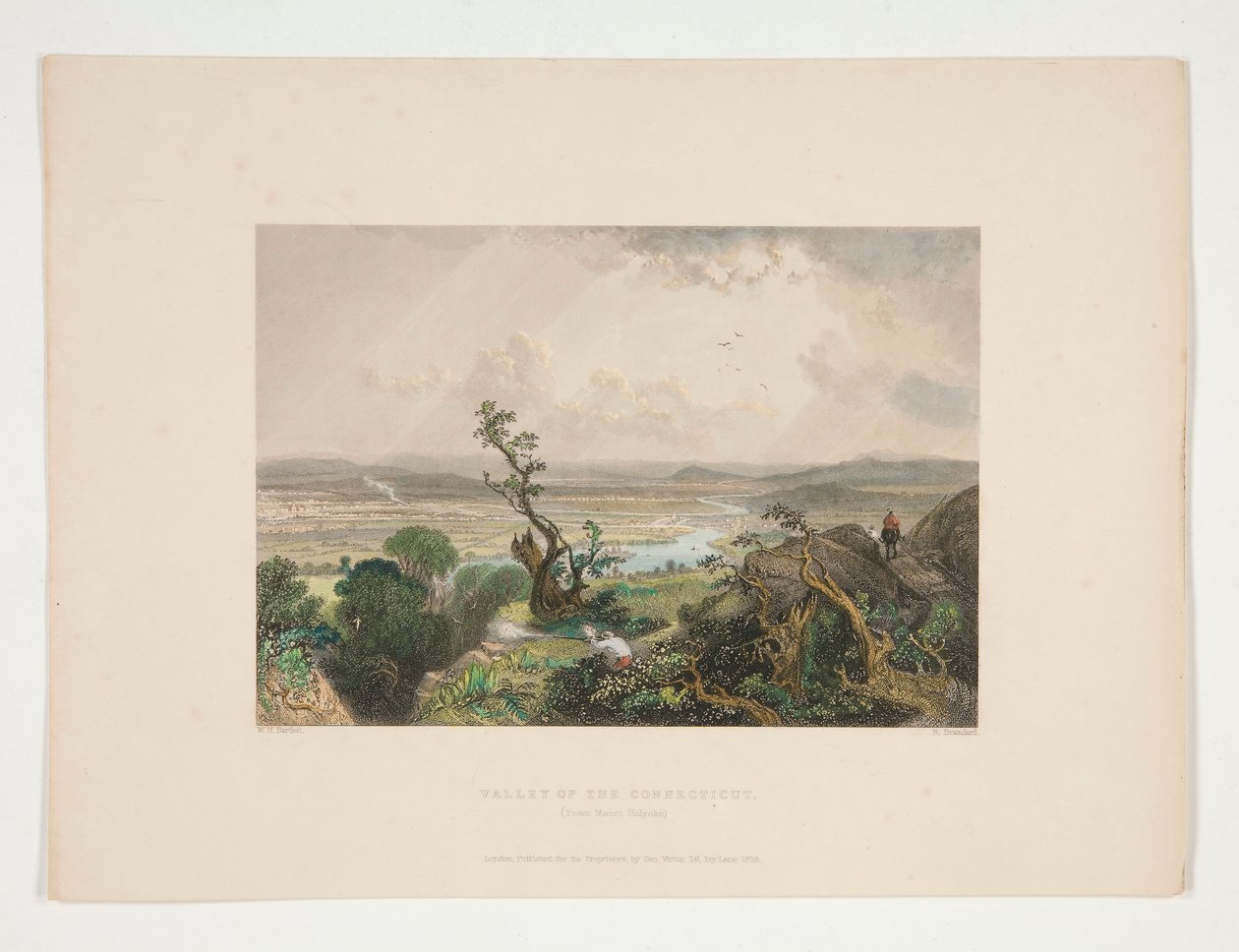 Údolí Connecticutu (z hory Holyoke), ilustrace pro Nathaniela Parkera Willise od Robert Brandard