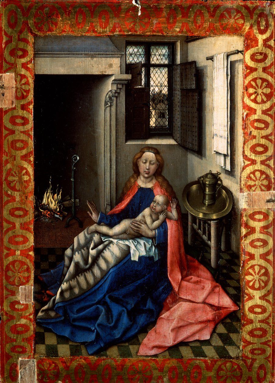Madonna a dítě před krbem, 30. léta 14. století. od Robert Campin