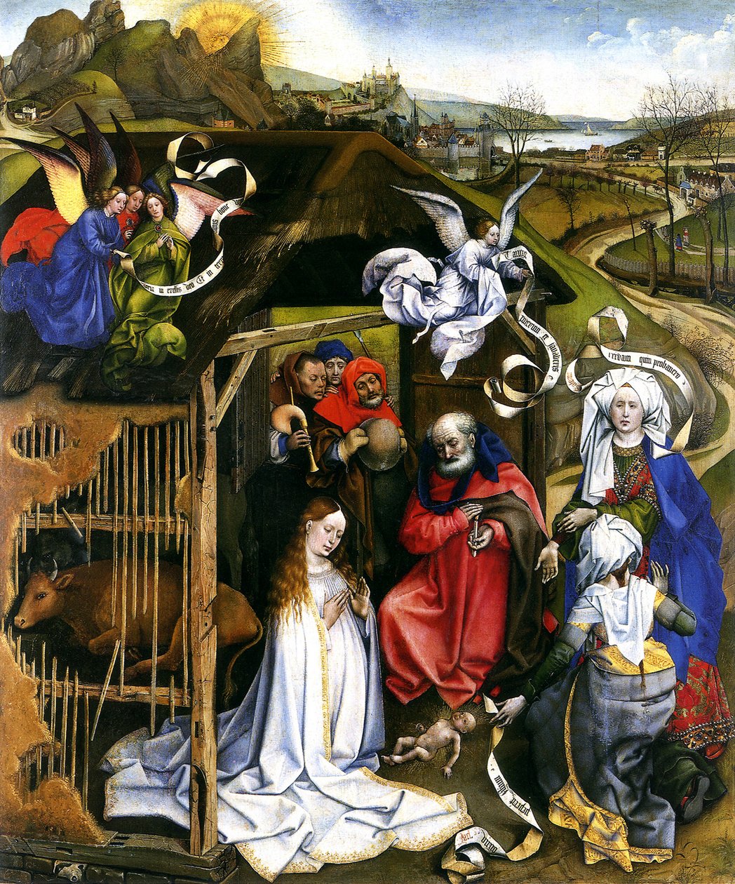 Narození Páně, kolem 1425 od Robert Campin
