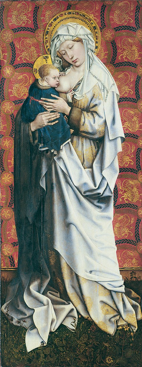 Panely Flémalle: Panna kojí dítě od Robert Campin