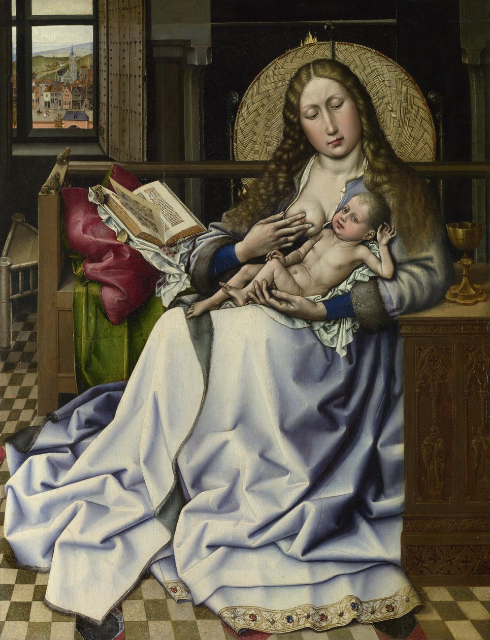 Panna a dítě před ohnivou clonou, c. 1440 od Robert, Campin