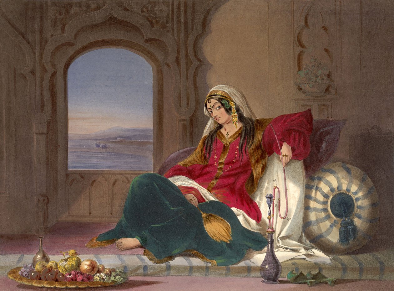 Kandahar Lady of Rank, zapojená do kouření, 1848 od Robert Carrick