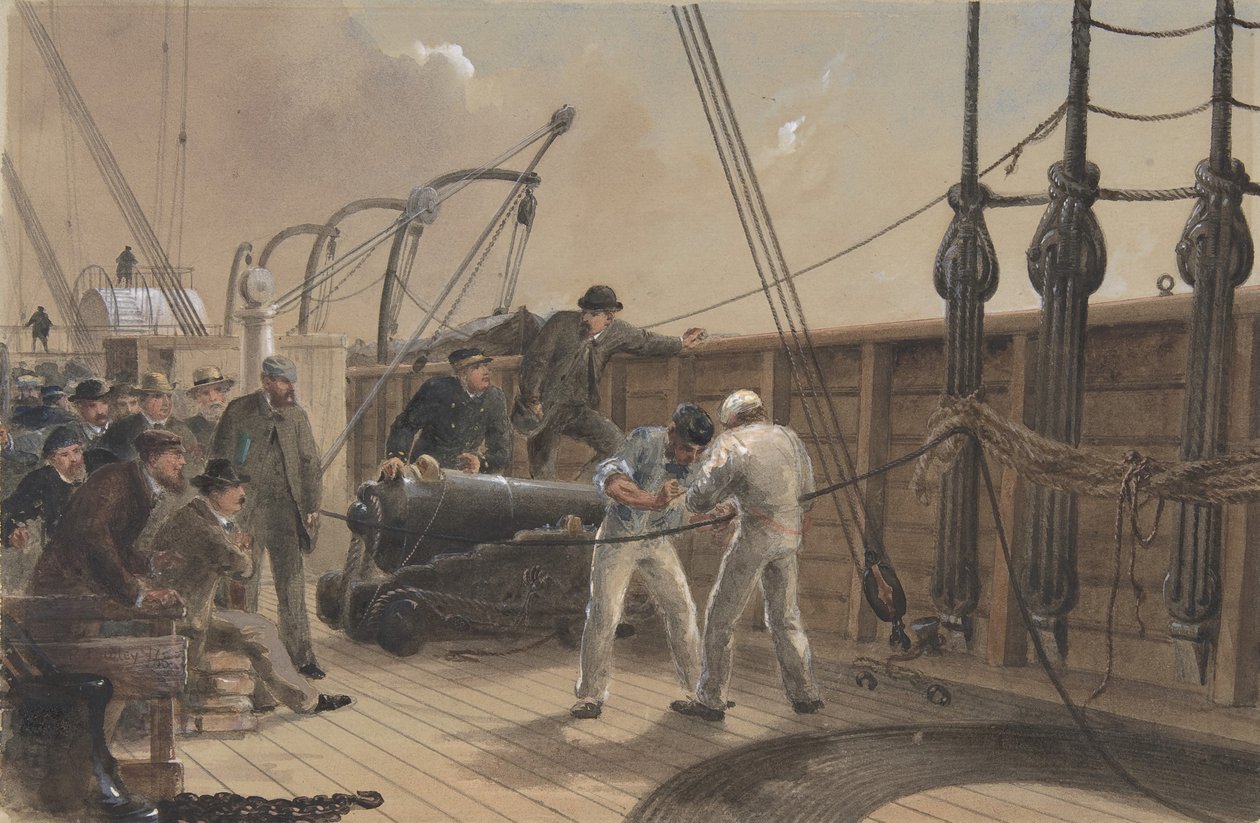 Splicing the Cable po první nehodě na palubě Great Eastern, 25. července 1865, 1865-66. od Robert Charles Dudley