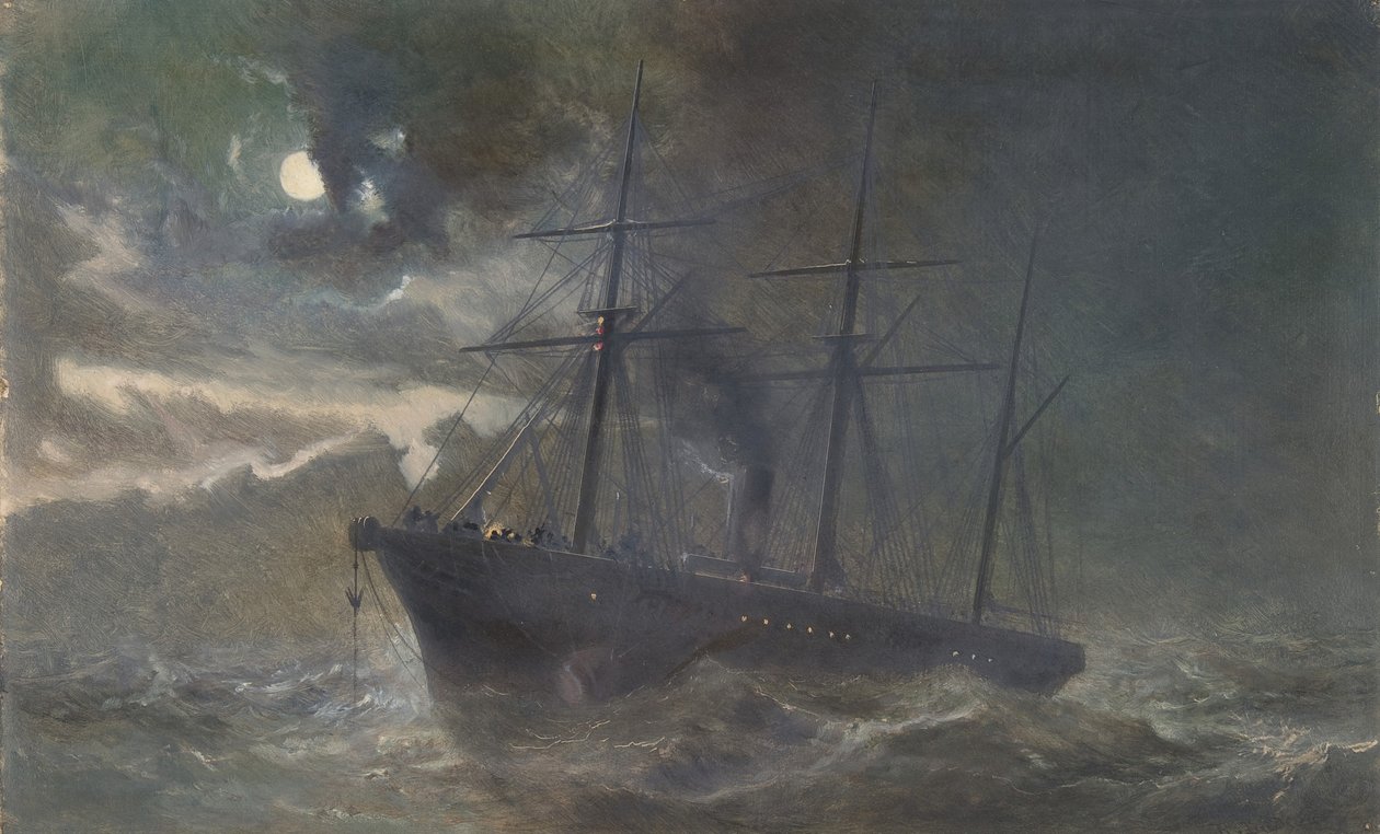 Albany nadnášející zátoku kabelu z roku 1865 v noci 26. srpna 1866, 1866. od Robert Charles Dudley