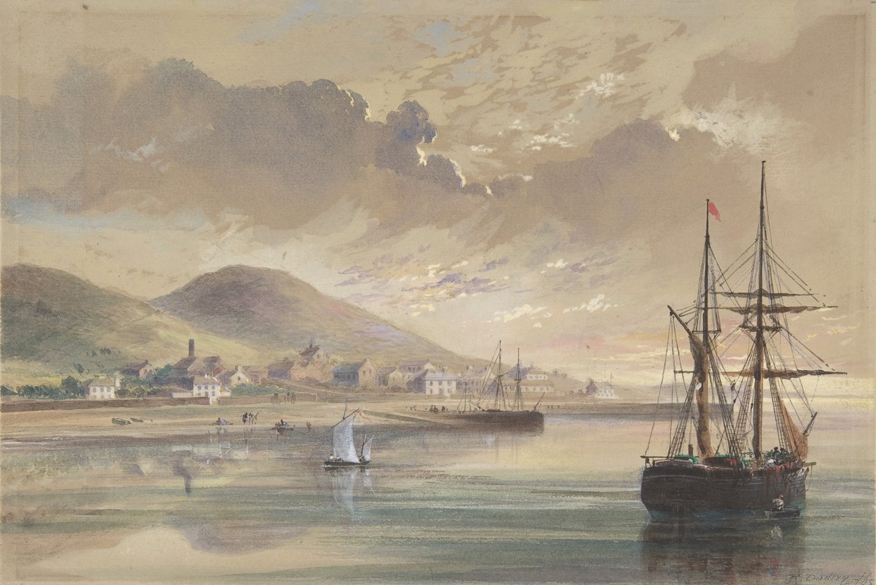 Valentia v letech 1857-1858 v době položení bývalého kabelu, 1865. od Robert Charles Dudley