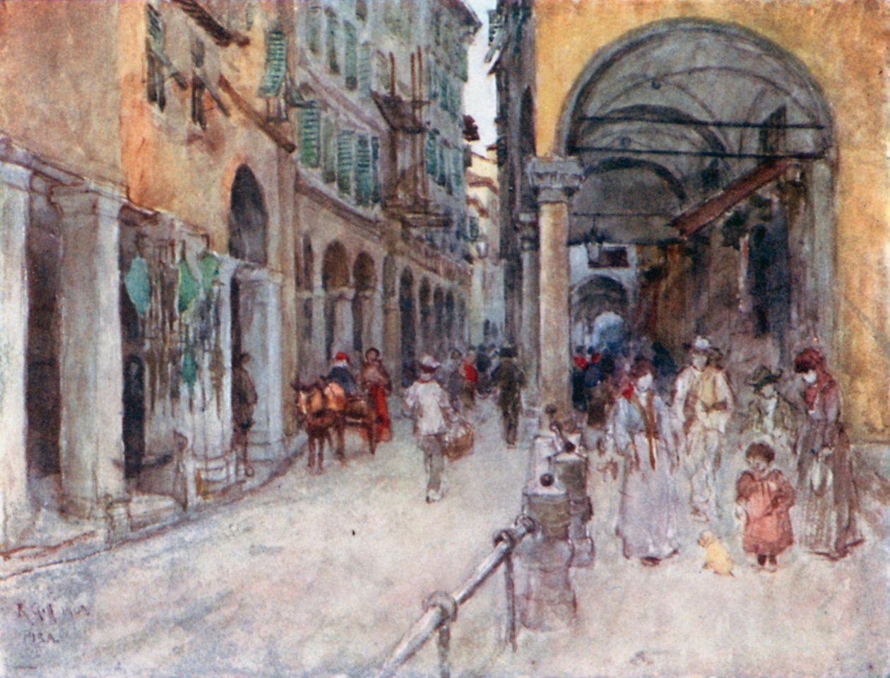 Studie ulice v Pise (barevná litografie) od Robert Charles Goff