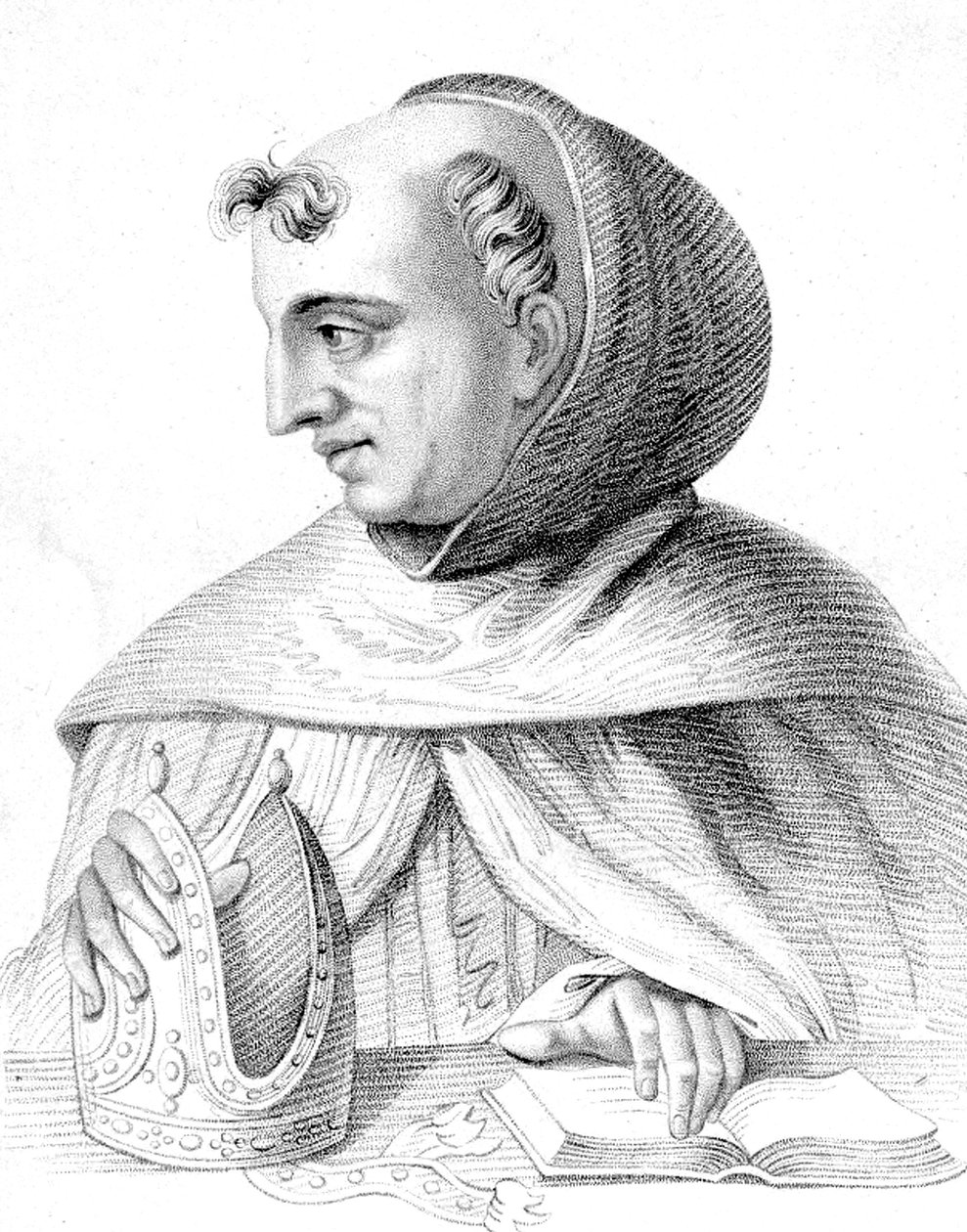 Německý dominikánský mnich , vědec, filozof a teolog, rytina Cooper Rober od Robert Cooper