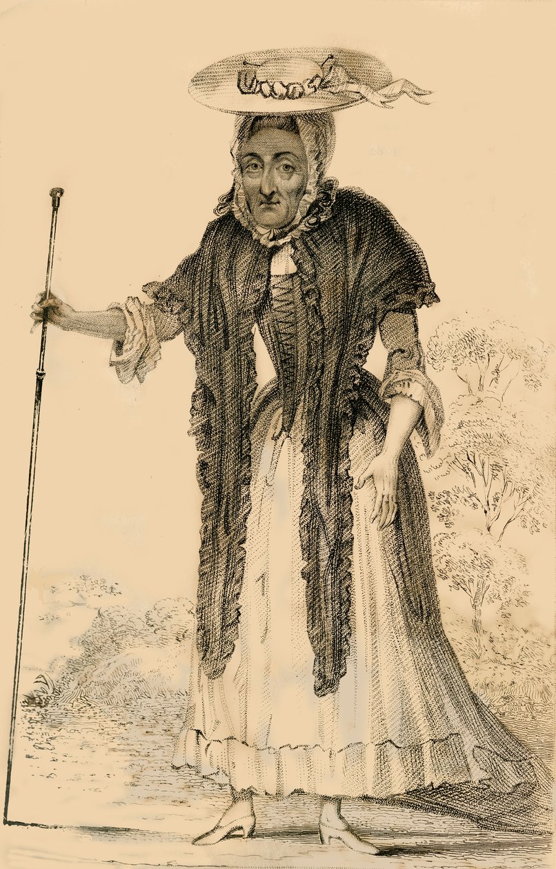 Jane Lewson, pozoruhodná svým věkem a zvláštnostmi, 1821. od Robert Cooper