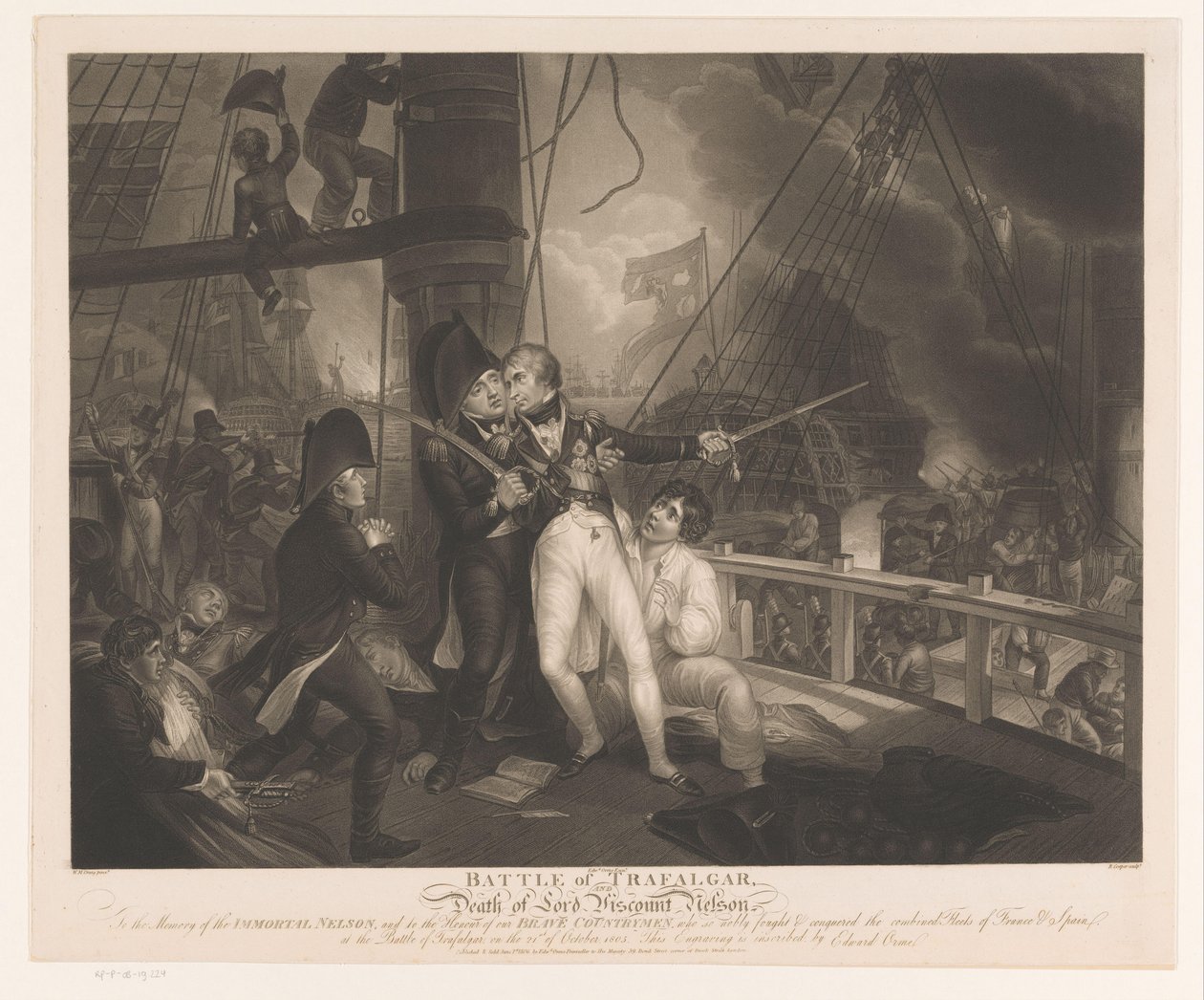 Bitva u Trafalgaru se smrtí Horatio Nelsona Bitva o Trafalgar a smrt lorda vikomta Nelsona (název na předmětu) od Robert Cooper