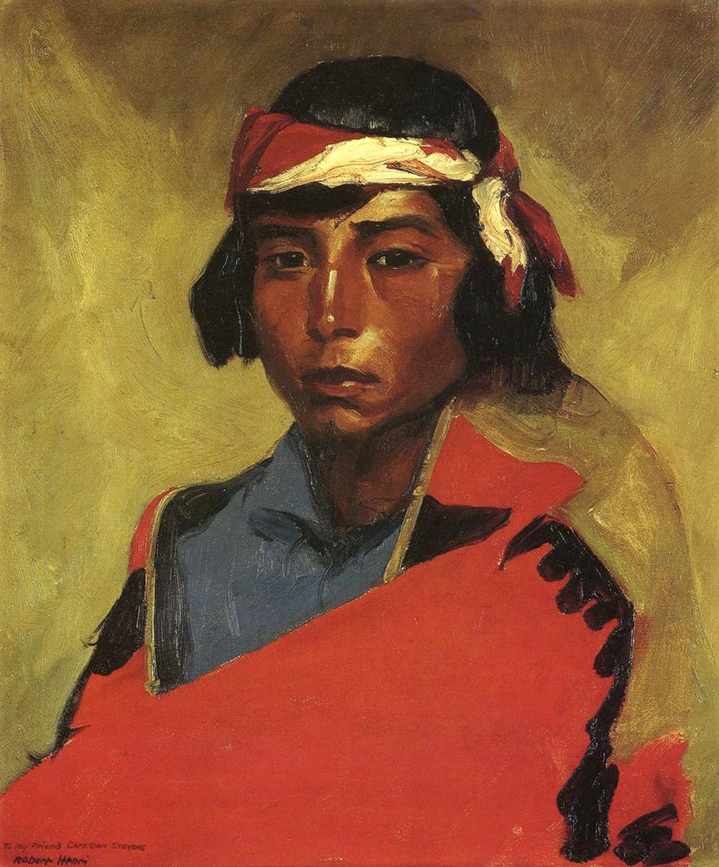 Chlapec z Tesuque Pueblo, 1916 od Robert Cozad Henri
