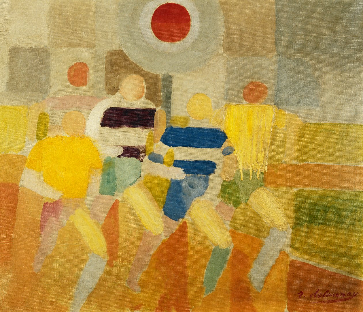 The Runners on Foot, cca 1920 (olej na plátně) od Robert Delaunay