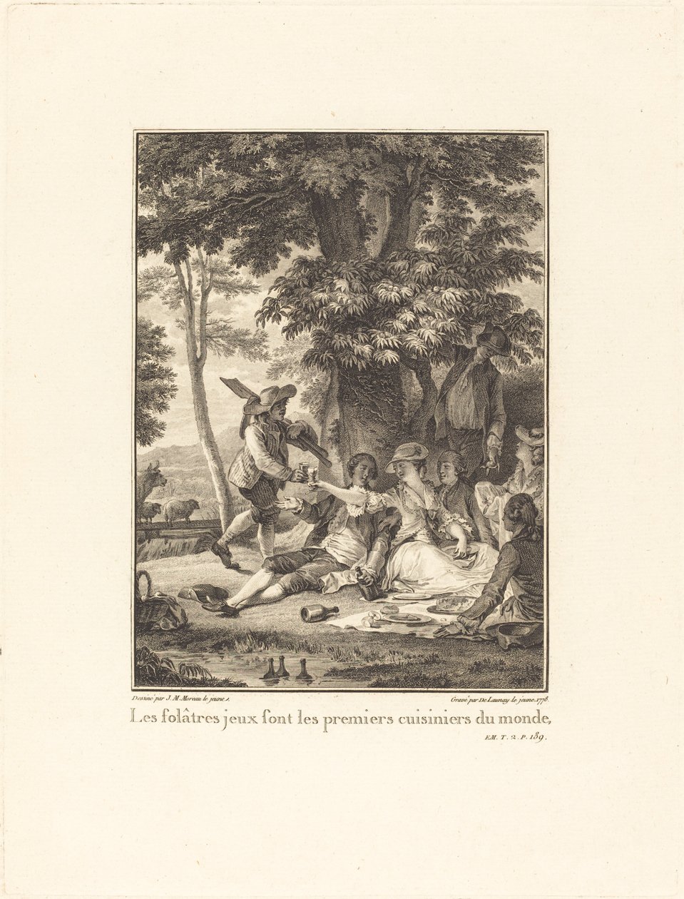 Hravé hry jsou první kuchaři na světě od Robert Delaunay after Jean Michel Moreau