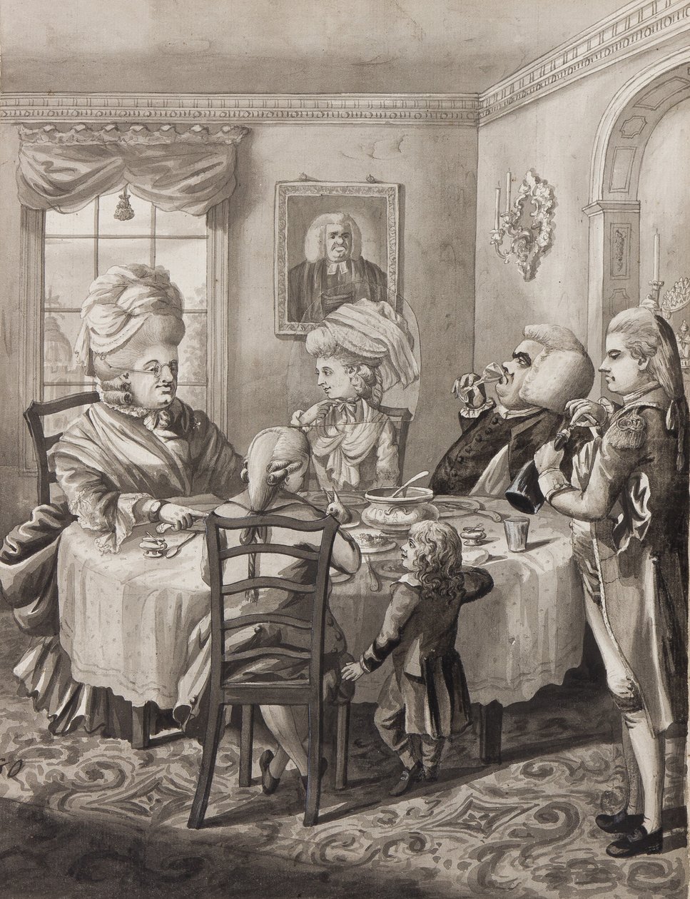 A Master Parson with a Good Living, 1782 (pero, štětec a inkoust na papíře) od Robert Dighton