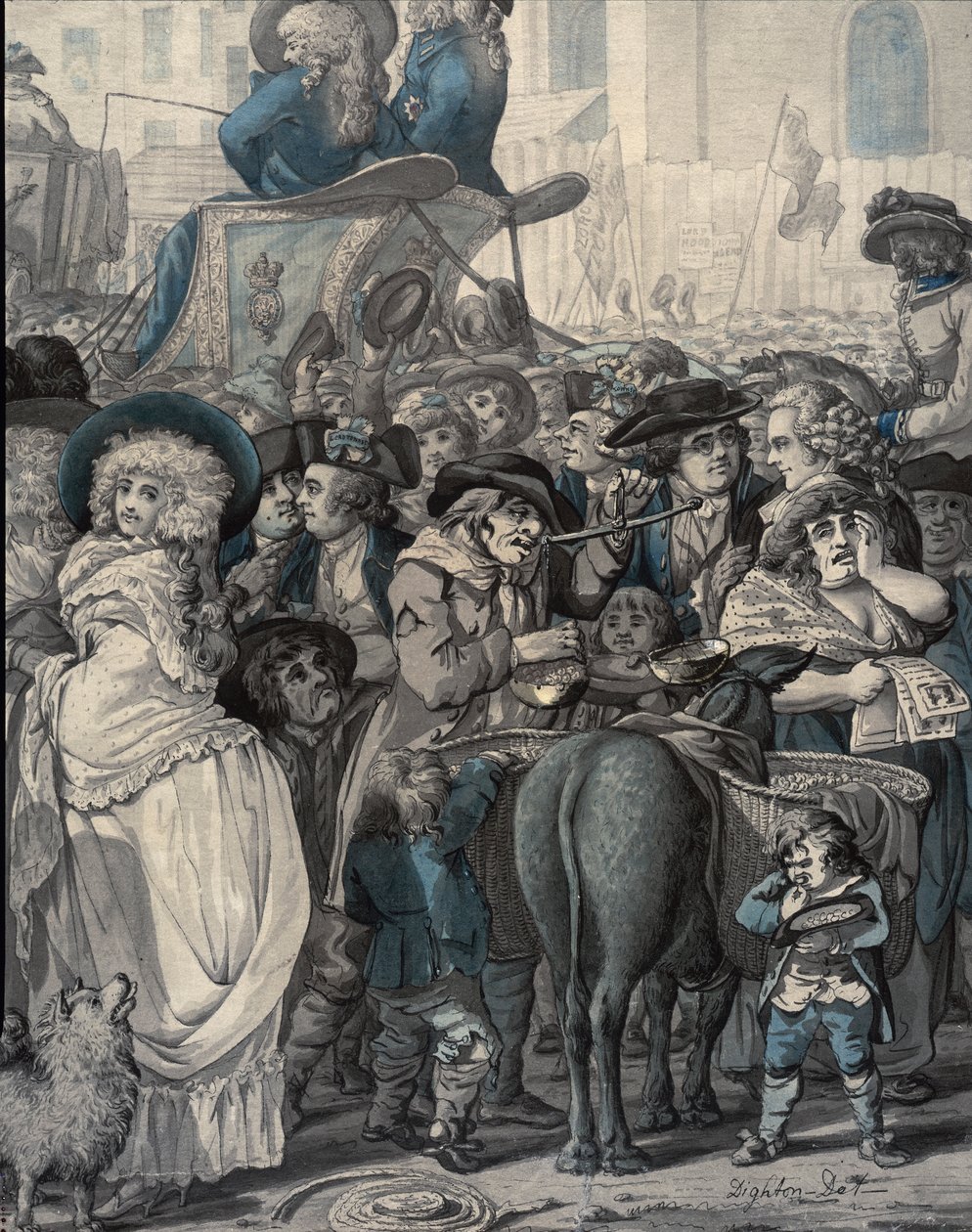 Detail z „Westminsterských voleb 1788“ od Robert Dighton
