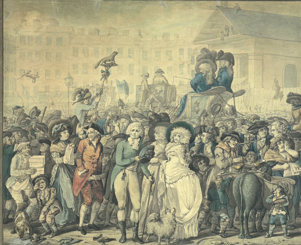 Detail z „Westminsterských voleb 1788“ od Robert Dighton
