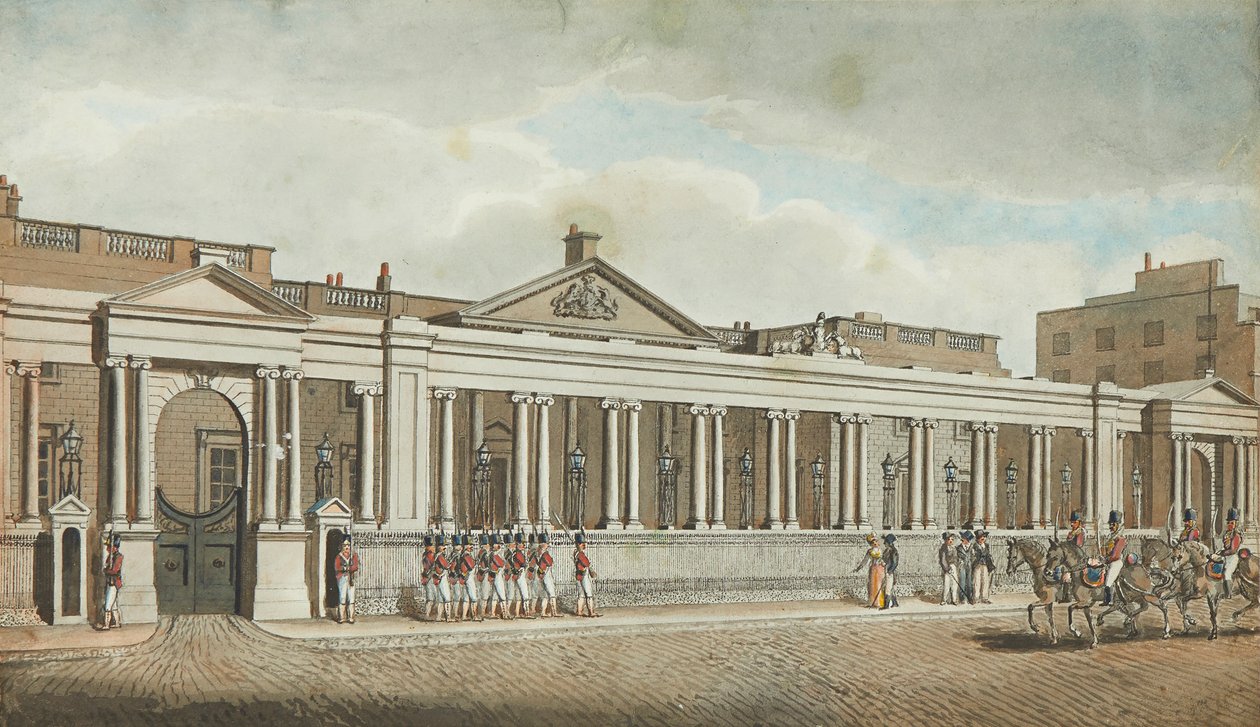 Carlton House, Pall Mall (pero, inkoust a akvarel) od Robert Dighton