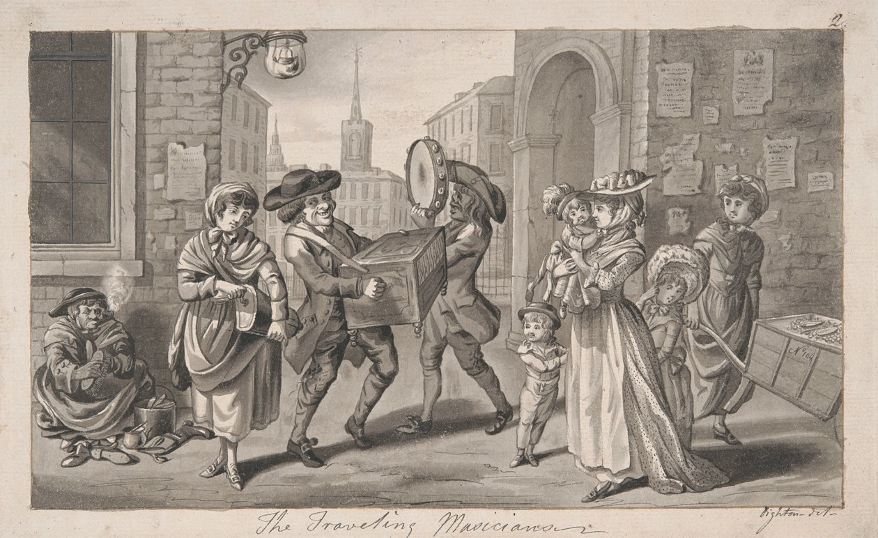 Cestující hudebníci od Robert Dighton